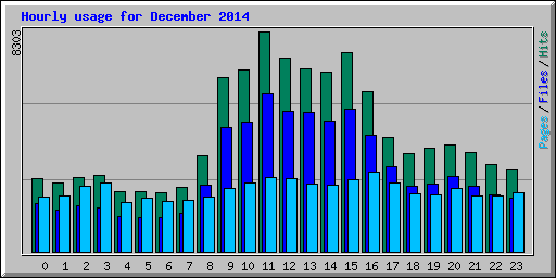 Hourly usage for December 2014