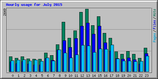 Hourly usage for July 2015